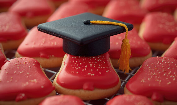 homogeneous cookies with one sized grad cap
