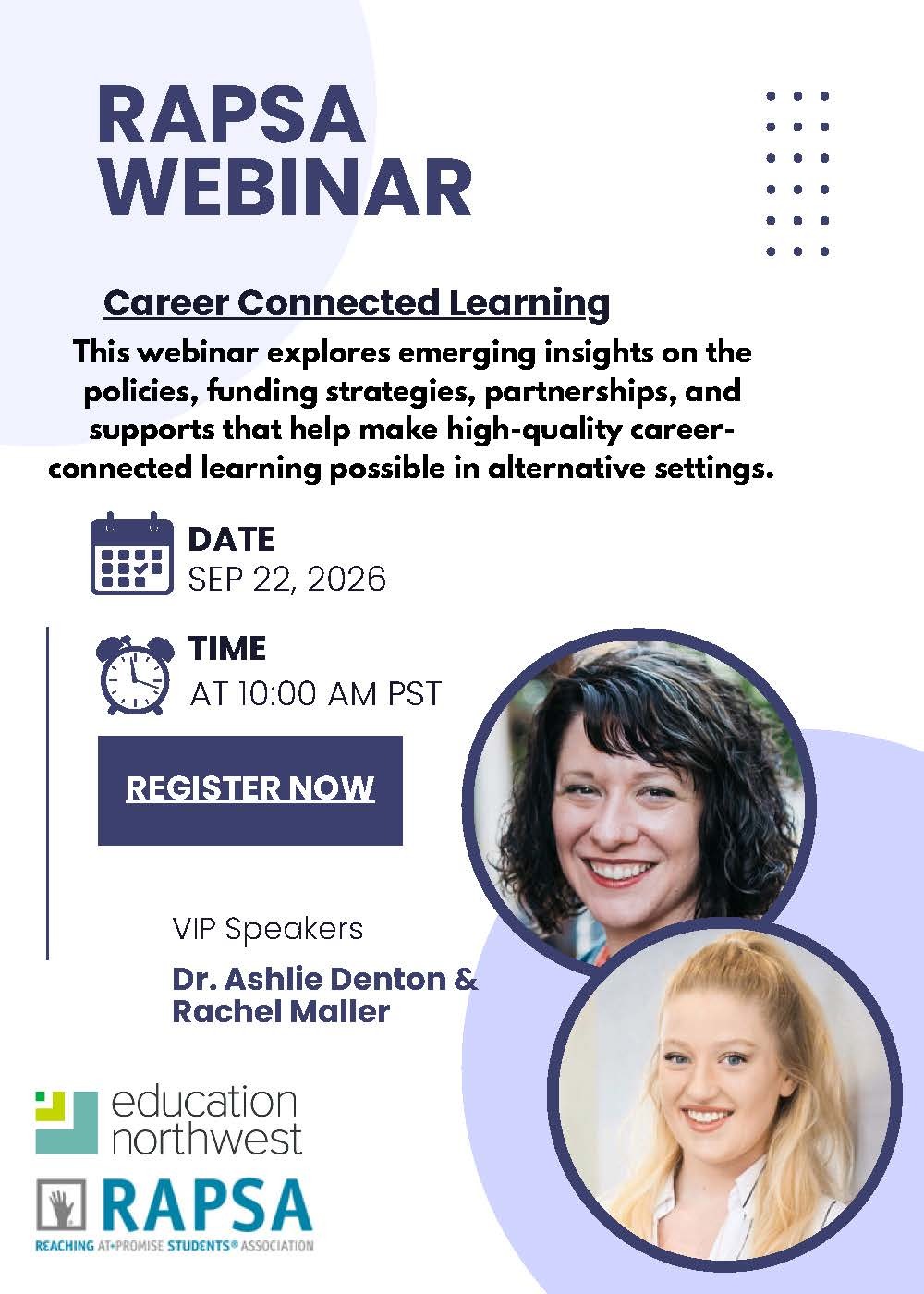 Webinar September 22, 2026 | Career-Connected Learning